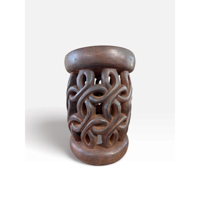 Wood Vintage Tribal Nobility Bamileke Stool/Table Cameroon 16" H For Sale - Image 7 of 8