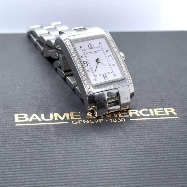 Baume & Mercier Stainless Steel Hampton Diamond Watch 22mm For Sale - Image 9 of 14