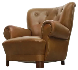 Vintage Danish Club Chair in Leather