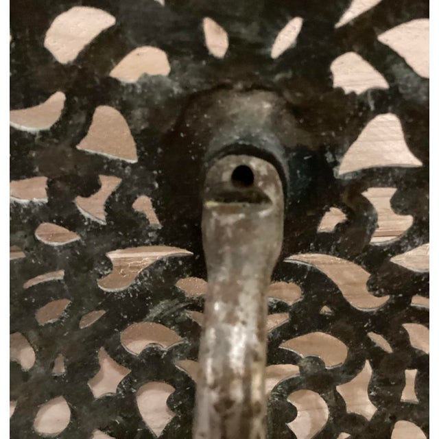 Late 19th Century Arts and Crafts Filagree Brass Rosette Andirons For Sale In Phoenix - Image 6 of 9