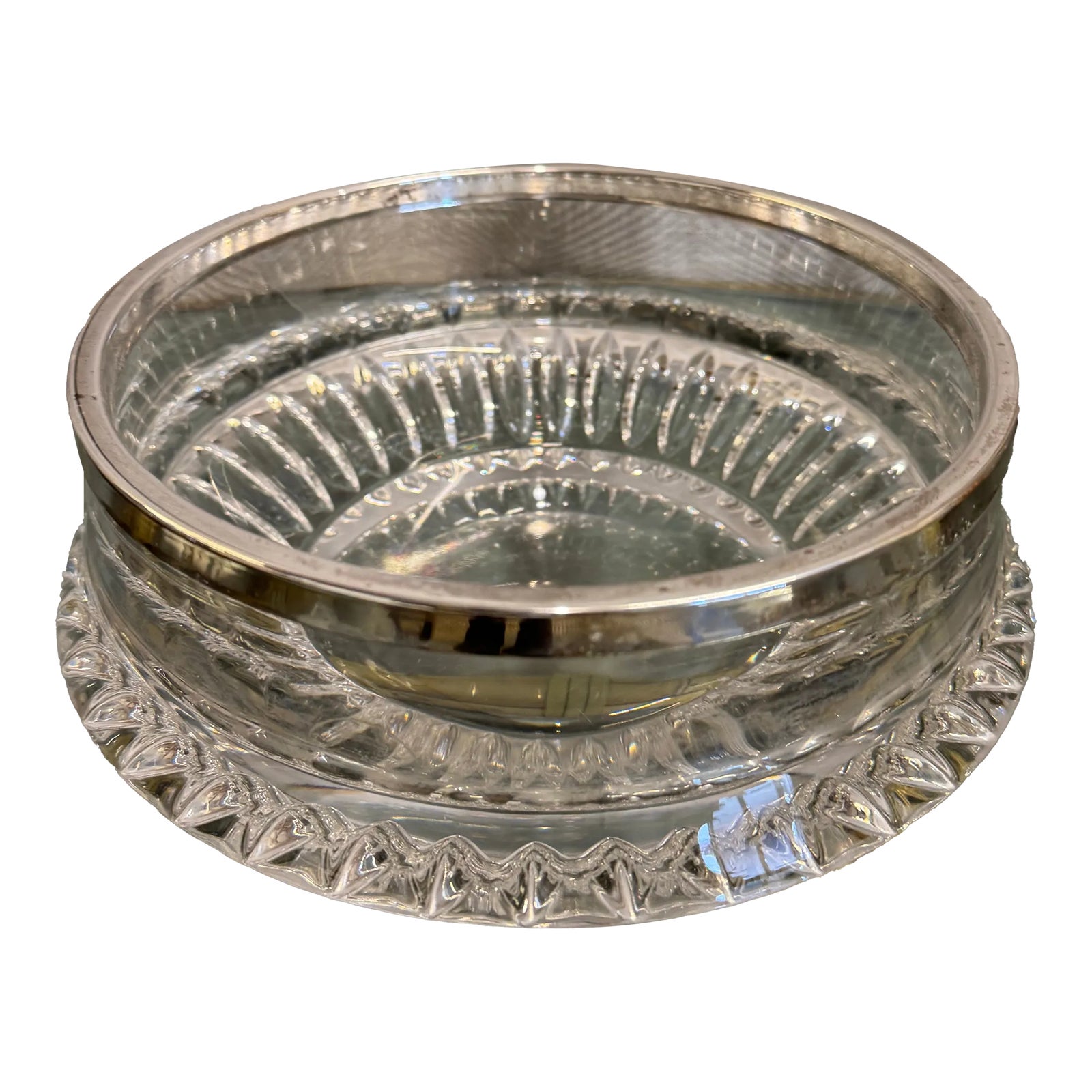 Silver & Crystal Rim Bowl | Chairish