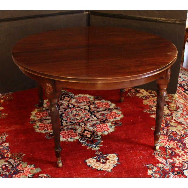 Late 19th Century C. 1880 English Round Extending Regency Revival Dining Table For Sale - Image 5 of 11