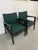 Contemporary Ofs Brands Contemporary Green Upholstered Wood Armchairs, a Pair For Sale - Image 3 of 13