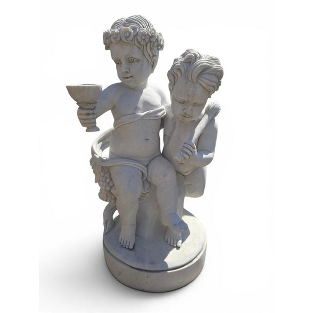 1980s Italian Artist, Putti Groups, Late 20th Century, Marble, Set of 4 For Sale - Image 5 of 7