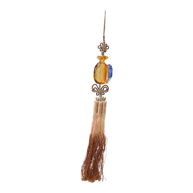 Liuli Crystal Glass Fengshui Fortune Orange Pixiu Decor Tassel For Sale