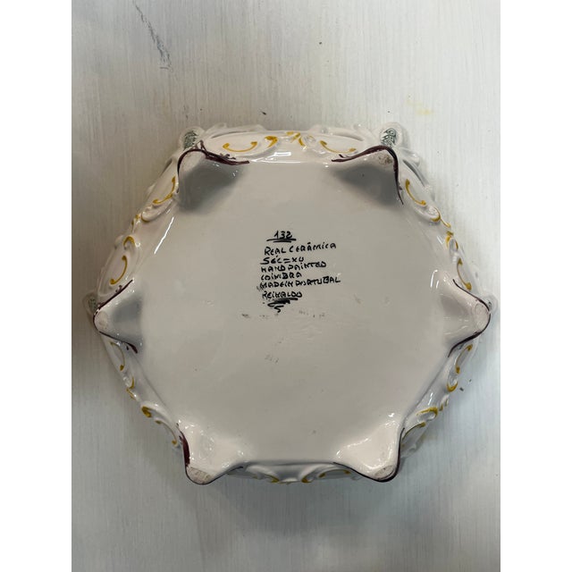 Coimbra Ceramic - Hand Painted Portuguese Fruit Basket 1 For Sale - Image 11 of 11