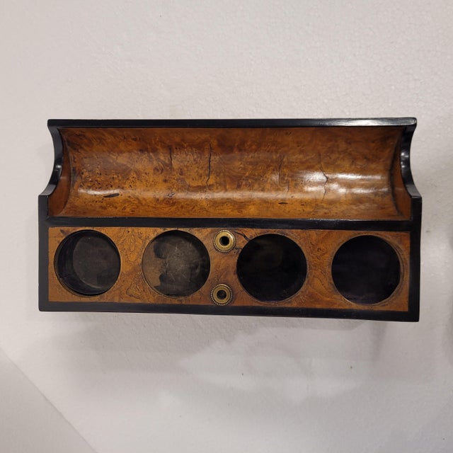 Empire Style Writing Set and Inkwell in Olive Root Wood and Gilt Bronze, France, Early 19th Century For Sale - Image 18 of 18