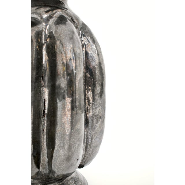 Neoclassical Anthracite Ceramic Lamp by Helder, 2024 For Sale - Image 4 of 5