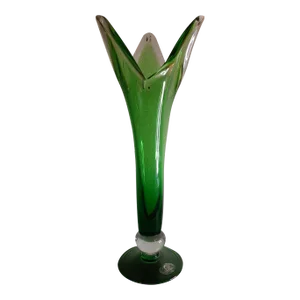 1980s Allesandro Coppola Murano Italy Tall Tulip Pedestal Vase