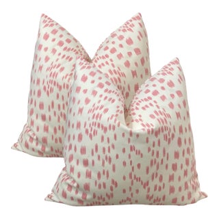 Petal Pink Abstract Animal Print Two-Sided 22" Down Pillows - A Pair For Sale