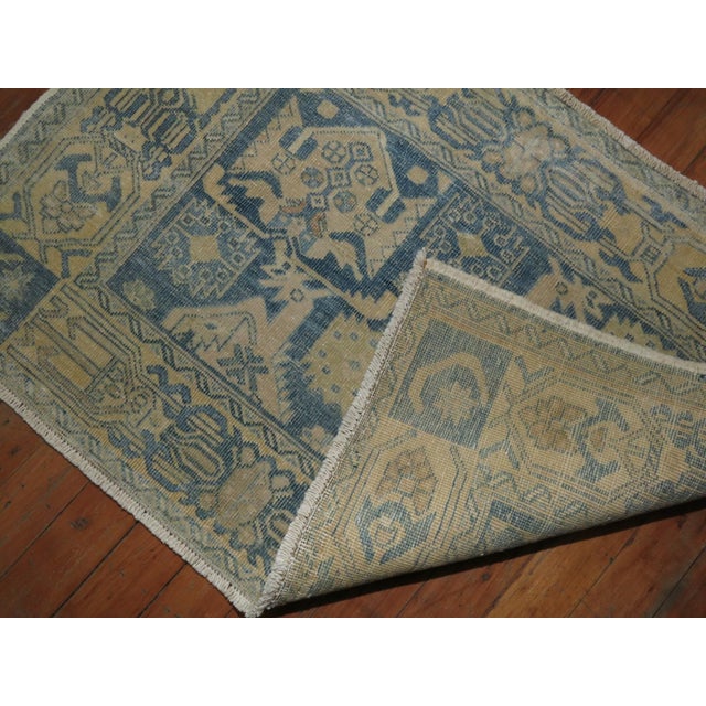 Persian Vintage Blue Afshar Rug Mat rug no. 31280 For Sale - Image 3 of 3