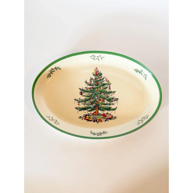 Spode Late 20th Century Spode Christmas Tree Oven to Table Serving Baking Dish - Made in England For Sale - Image 4 of 5