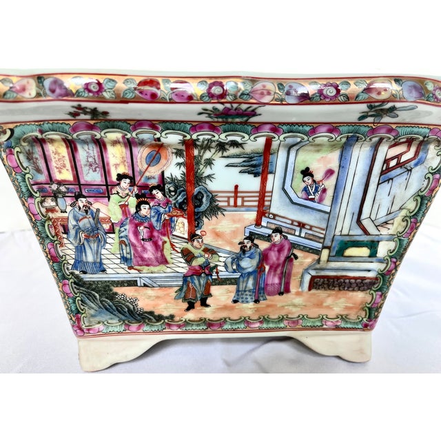 Vintage Chinese Rose Famille Hexagonal Footed Jardiniere For Sale - Image 17 of 18