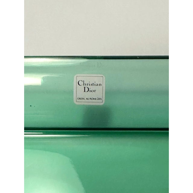 Christian Dior Green Rectangular Glass Vide Poche or Ashtray For Sale - Image 6 of 7