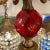 Metal 1960s Brass Finish Metal and Crystal Lamps With Original Red Silk Shades a Pair For Sale - Image 7 of 12