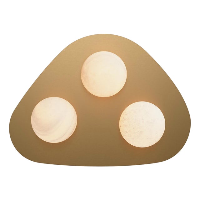 Rhoads Triangular Flush Mount, Natural Brass For Sale