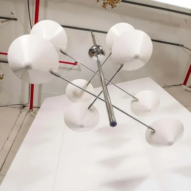 2010s Early 21st Century Eight-Arm Uplight Chandelier For Sale - Image 5 of 13