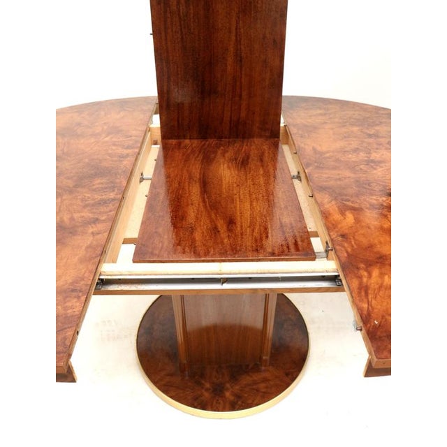 Vintage Art Deco Round Extendable Dining Table For Sale - Image 3 of 6