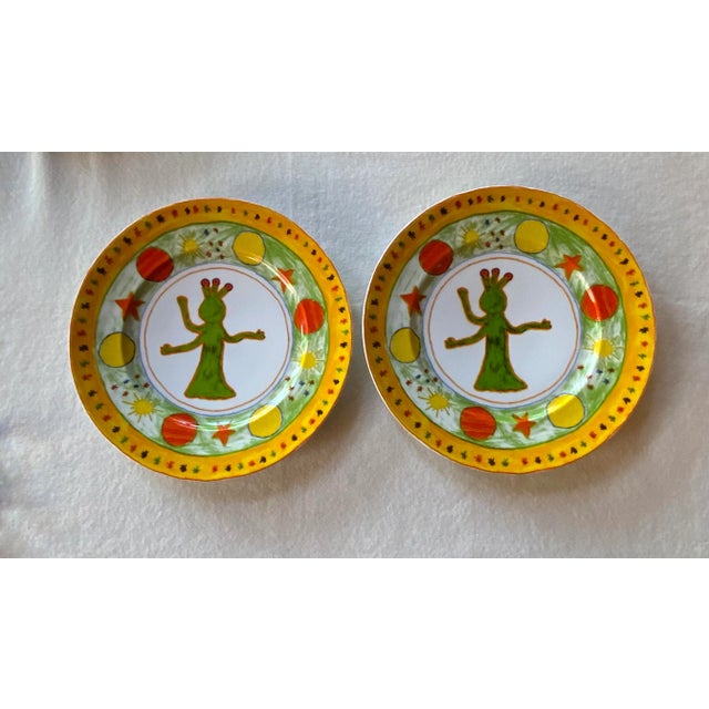 Early 21st Century Hand-Painted Porcelain Plates - Coquet Limoges,Pair For Sale - Image 5 of 12