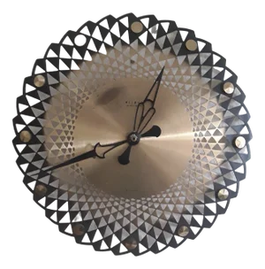 Vintage Round Wall Clock with Openwork Metal Dial from Weimar, 1970s
