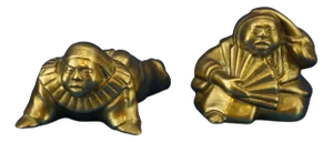 20th Century Gilded Bronze Monks attributed to Barbara Soia, Set of 2