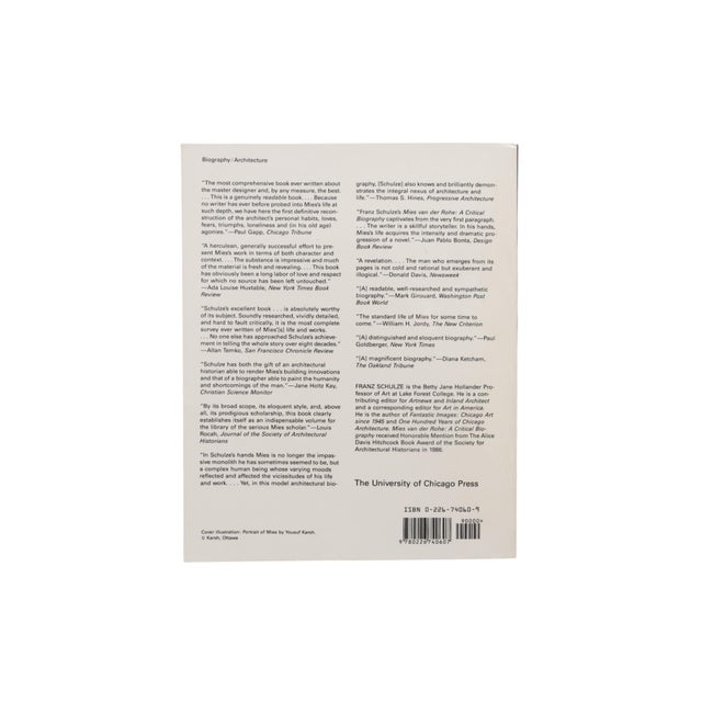 1980s Mies Van Der Rohe - A Critical Biography by Franz Schulze For Sale - Image 5 of 5
