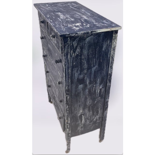 Farmhouse Antique Painted Pine Chest of Drawers With Distressed Finish For Sale - Image 3 of 6