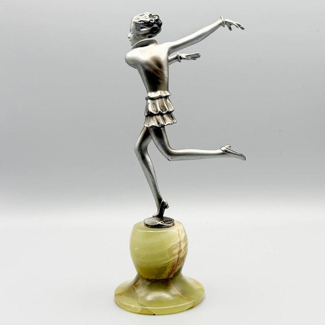1930s Josef Lorenzl, Dancing Lady, 1930s, Painted Bronze For Sale - Image 5 of 8