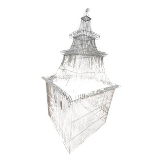 Vintage Extremely Large Pagoda Top Birdcage For Sale