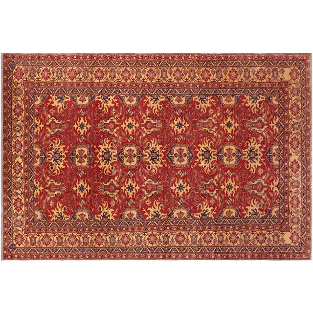 1980s 1980s Rustic Vintage Kazak Red Wool Rug - 9'9'' X 13'3'' For Sale - Image 9 of 10