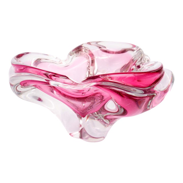 Large Glass Bowl by Josef Hospodka for Chribska Glas, 1960s For Sale