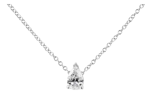 14K White Gold 1/10 Cttw Pear Shape Lab Grown Diamond Solitaire Pendant Necklace (F-G Color, VS2-SI1 Clarity)