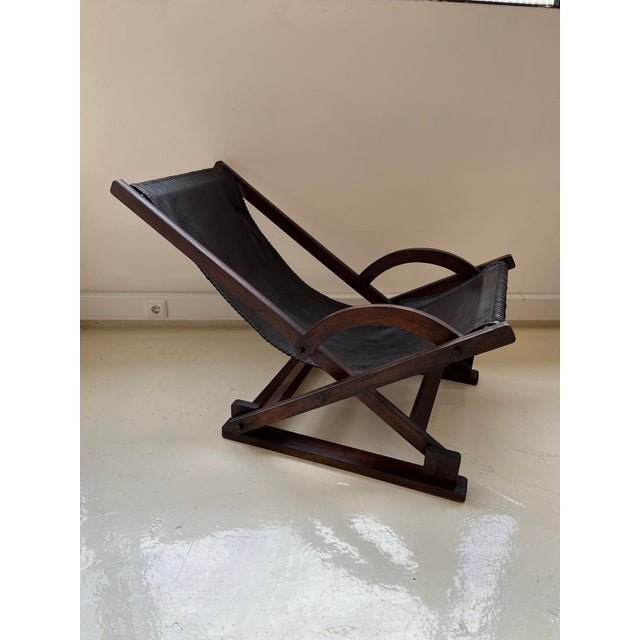 Vintage Leather Sling Chair, 1980s For Sale - Image 15 of 15
