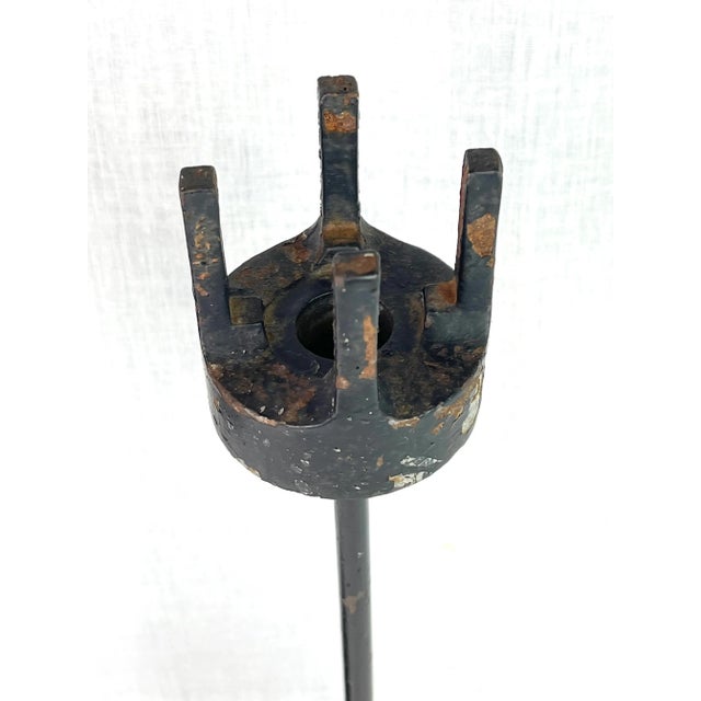 Metal Modern Gothic Medieval Cast Iron Candle Holders - Pair of 2 For Sale - Image 7 of 13