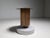 Italian Postmodern Brass, Teak, and Marble Pedestal Side Table, circa 1980s. A striking Italian postmodern side table...