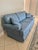 Damask Blue Fabric Sofa With 2 Pilows For Sale - Image 4 of 5