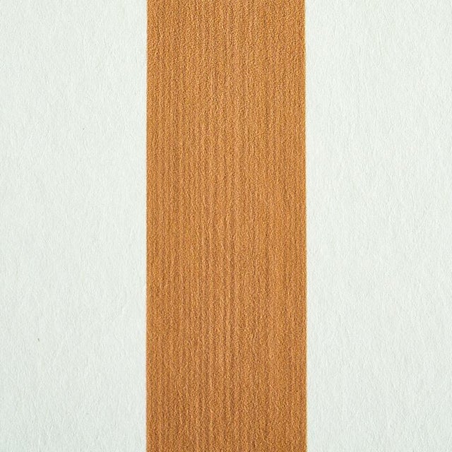 Transitional Schumacher Edwin Stripe Medium Wallpaper in Butternut For Sale - Image 3 of 3