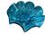 Large Beautiful turquoise blue MCM blown glass art glass tabletop decoration. Wavy open decorative bowl looks great as...