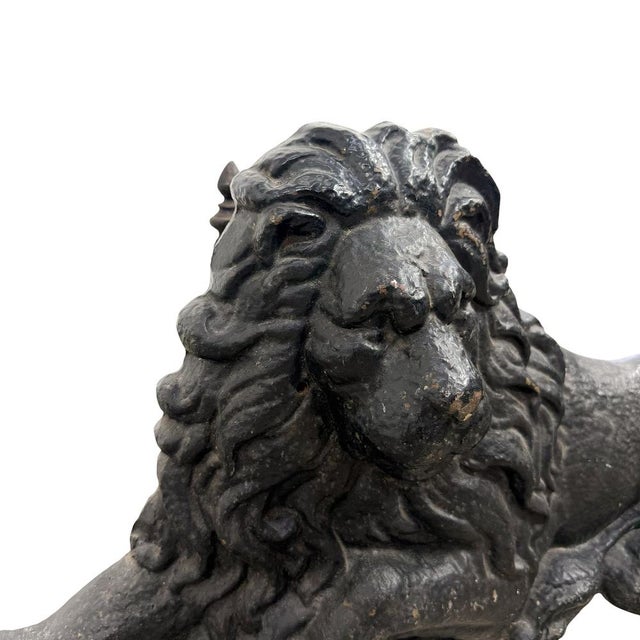 Antique English Cast Iron Lion and Unicorn Boot Scrapers, 1890s, Set of 2 For Sale - Image 5 of 9