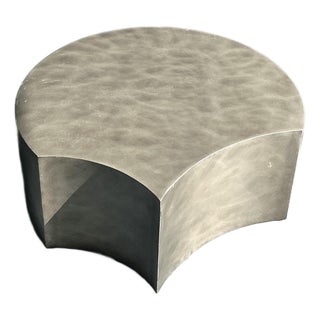 Vintage Postmodern Sculpted Metal Coffee Table For Sale