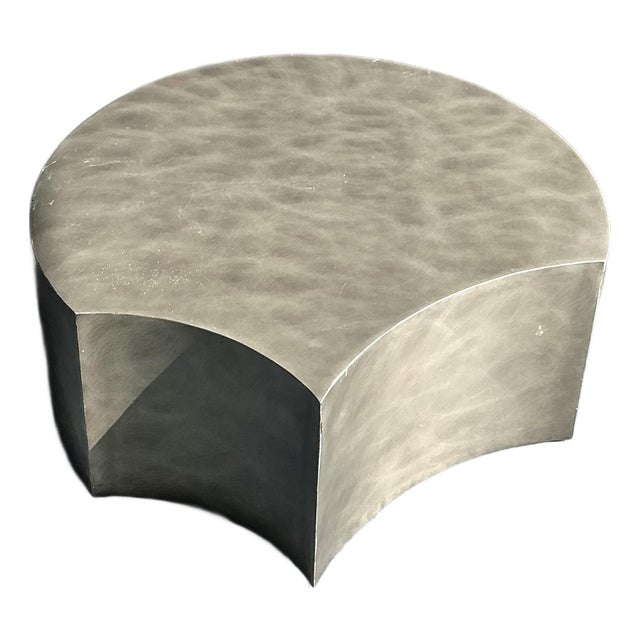 Vintage Postmodern Sculpted Metal Coffee Table For Sale