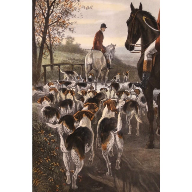 Paper 19th Century English Fox Hunting Color Engraving “Evening” by e.a.s. Douglas For Sale - Image 7 of 15
