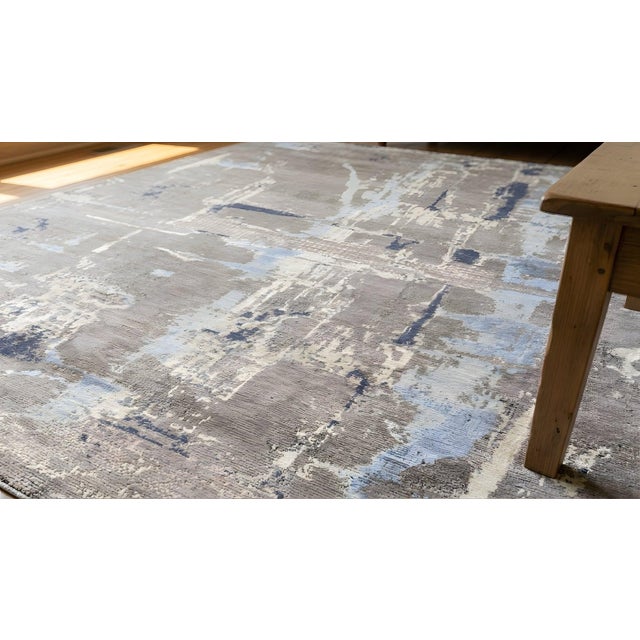 8x10 Clara Stylish Gray Abstract Hand Knotted Wool Rug For Sale - Image 11 of 11