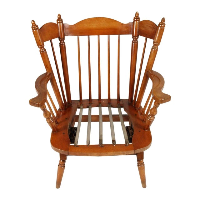 Mid-Century Modern Set of Chiavari Chestnut Rocking Chairs with Springs, 1930s For Sale - Image 3 of 7