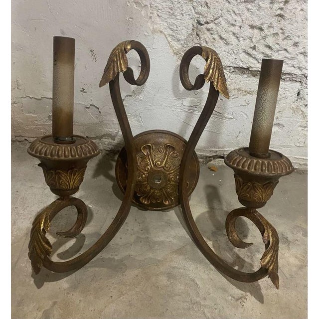 19th Century Vintage Traditional Style 2-Light Wall Sconce For Sale - Image 5 of 8