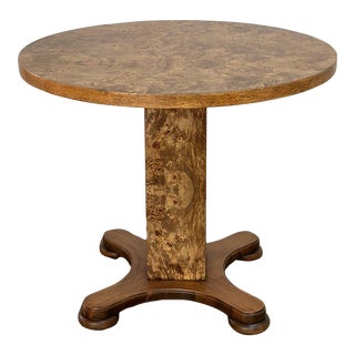 1940s Burl Wood and Walnut Side Table For Sale