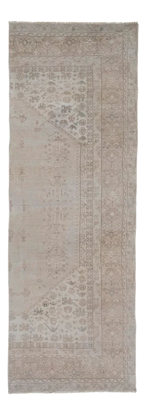 Distressed Turkish Oushak Runner 3'3" X 9'4"