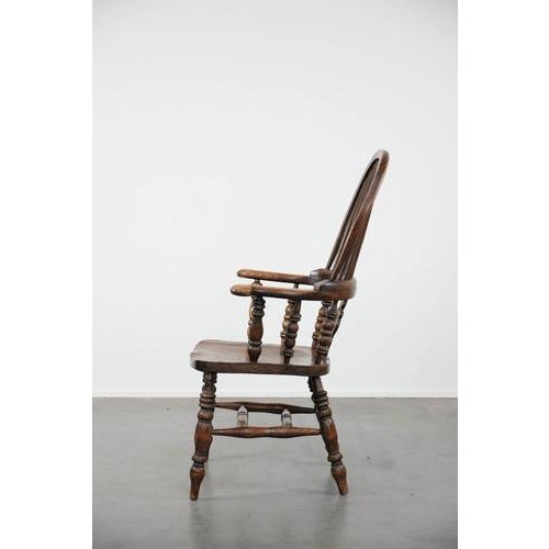 Antique English Highback Windsor Chair, 18th Century For Sale - Image 5 of 15