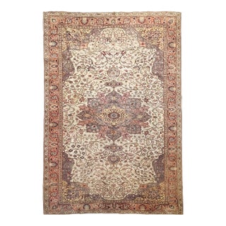 1950's Vintage Arabesque Turkish Vine Design Elongated Pastel Rug 8.10 X 13 For Sale