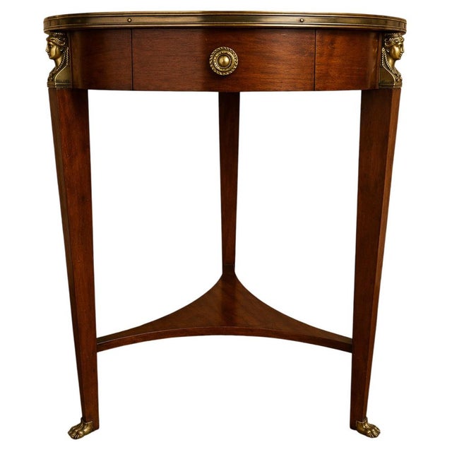 Brown Early 19th Century Empire Mahogany Pedestal Table with Black Marble Top and Gilt Bronze Mounts For Sale - Image 8 of 8